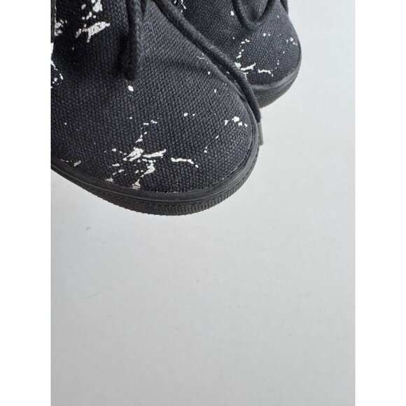 Kids' AKID Black White Marble Canvas Hi-Top Lace-Up Sneakers, Size 8 - Picture 4 of 11